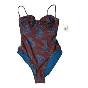 NWT Solid & Striped One Piece Swimsuit Bathing Swim Suit S New w tag The Marian